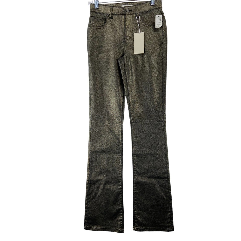 Joie Brushed Gold Bootcut Pants Sz‎ 0 NEW